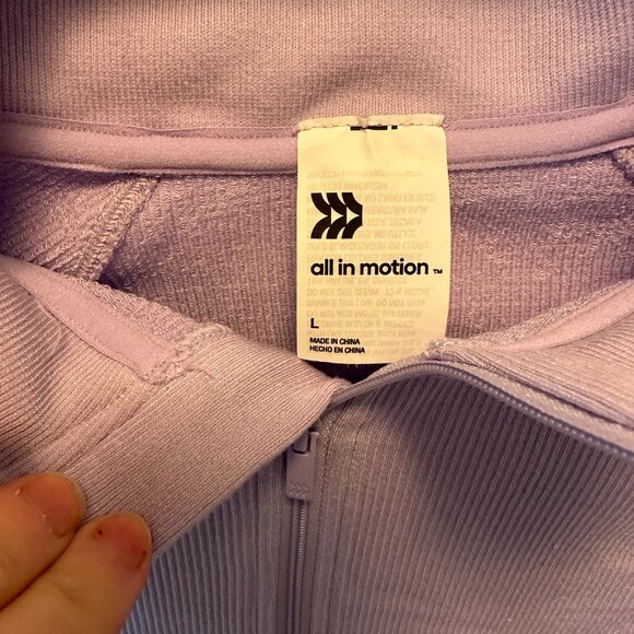 Women's Rib Long Sleeve 1/2 Zip Top - All in Motion Lilac Lavendar - Picture 5 of 5
